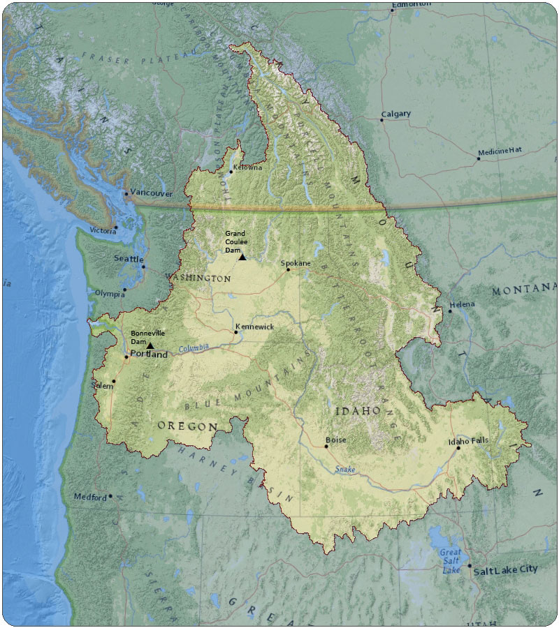Фото река колумбия на карте северной америки фото
