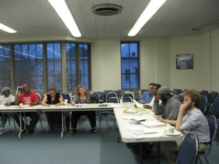 Members of Bridgeport CARE during a monthly partnership meeting.