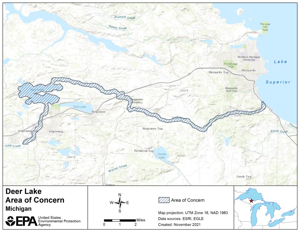 Deer Lake AOC Boundary Map