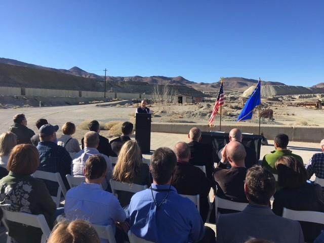 Administrator Pruitt addresses community leaders at Anaconda Copper Mine.