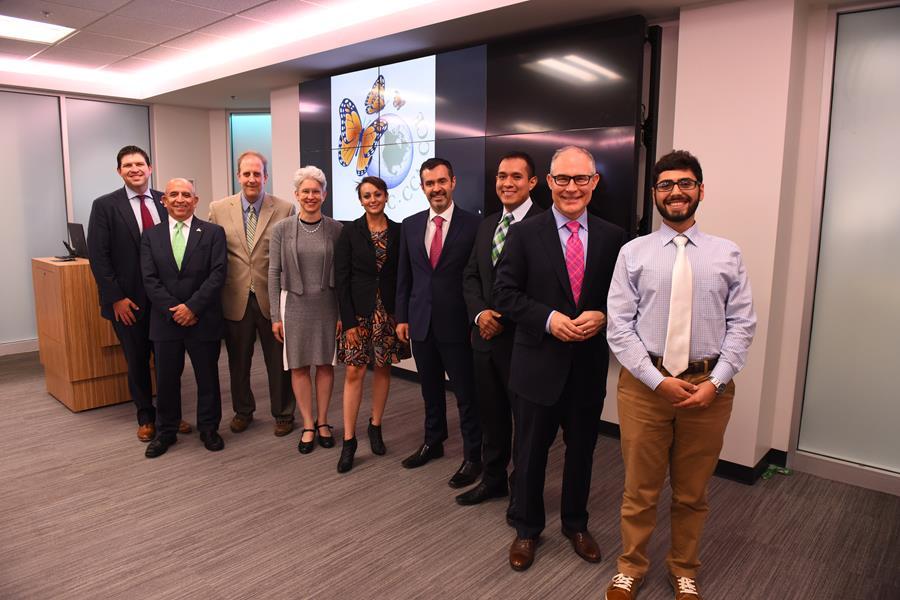 EPA Administrator Scott Pruitt poses with members of the CEC delegation and winners of the Youth Innovation Challenge. 