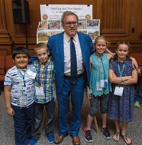 Make Soil Not Smoke - Virginia Grainger Elementary School, Okanogan, Washington, PEYA 2018 award winners at Wash. DC awards ceremony with Acting Administrator Wheeler. 