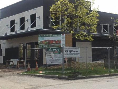 Construction photo of the redevelopment effort to build City Market in Burlington, Vt.