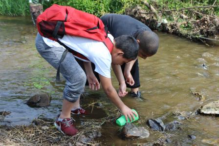 Children sample water in Berks County, Pa.