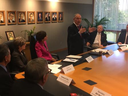 U.S. Senator Joni Ernst (left), Iowa Governor Kim Reynolds (second from left), EPA Administrator Scott Pruitt (middle), U.S. Senator Chuck Grassley (second from right), and Iowa Farm Bureau President Craig Hill (right) hold roundtable on WOTUS .