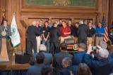 The stage with EPA Administrator Scott Pruitt and the miners at the event.
