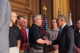EPA Administrator Scott Pruitt greeting miners at the event.