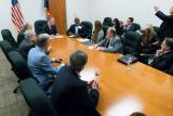 EPA Administrator Scott Pruitt sitting at a conference table with local stakeholders in Houston, Texas.
