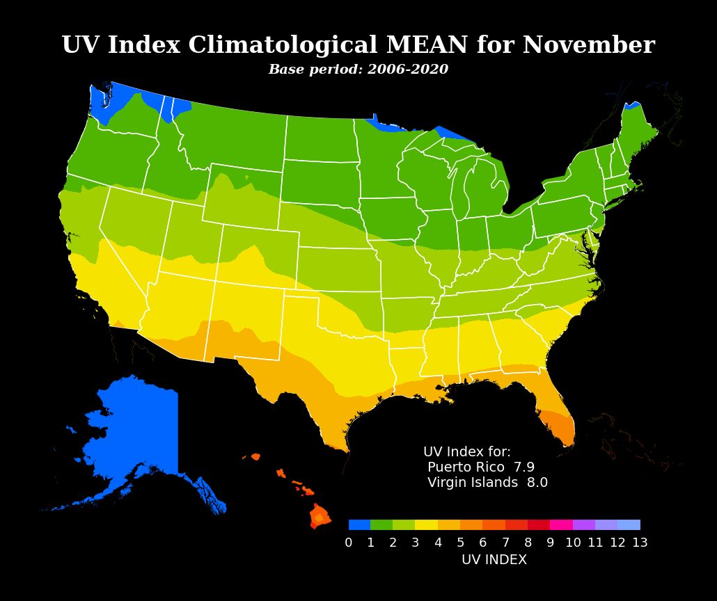 UVI Climatological Mean - November