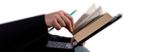 An open book and open laptop