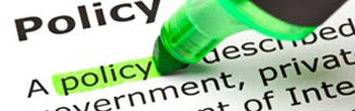 A document with the word "policy" highlighted.