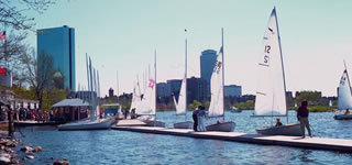 Community Boating Inc. launches sail boats in the lower Charles River.