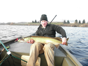 Angradi fishing on the St. Louis River Estuary.