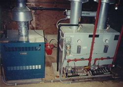 Biogas boiler. Biogas can be fired directly in boilers or heaters as a replacement for propane