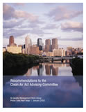 Cover of Phase 1 Recommendations, featuring a city and its reflection in water