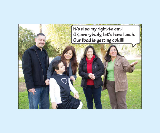 Lupe agrees and jokes, “It’s also my right to eat! Ok, everybody, let’s have lunch. Our food is getting cold!!!”