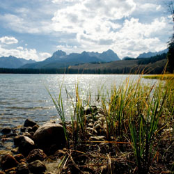 Lake near mountains