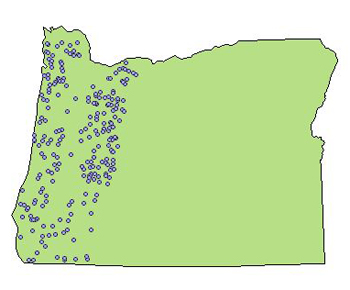 Sample locations for western Oregon.