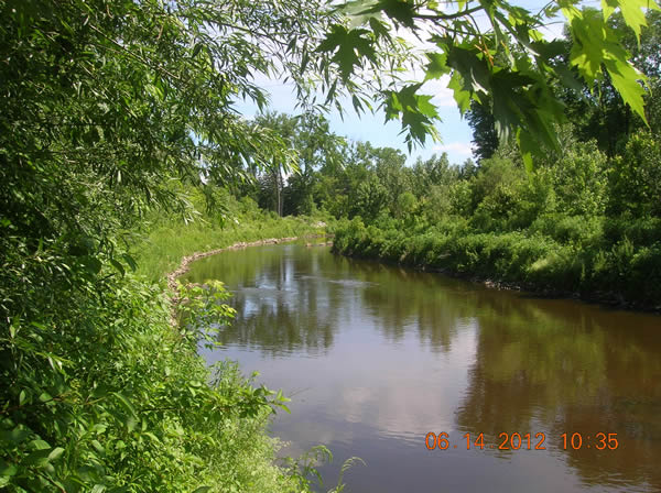 View of restored 1.5 Mile Reach, south of Pomeroy Avenue, June 2012