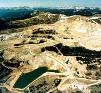 Copper, gold and silver mining at the Summitville Mine site in Rio Grande, CO