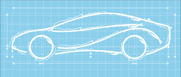 Sketch of sports car