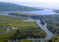 ariel photo of an estuary