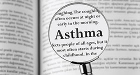 Learn about Asthma Book Highlighting the word asthma
