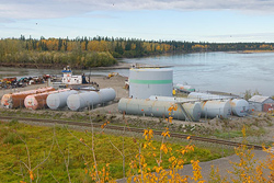 Waste water treatment plant near river