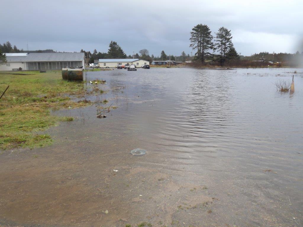 Flooding at the Quinault Indian Nation village of Taholah