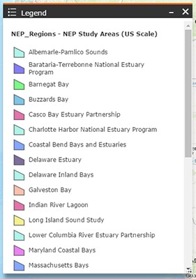 Legend widget in NEPMap