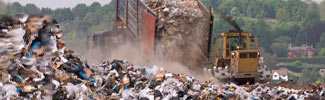 Photo of a municipal solid waste landfill