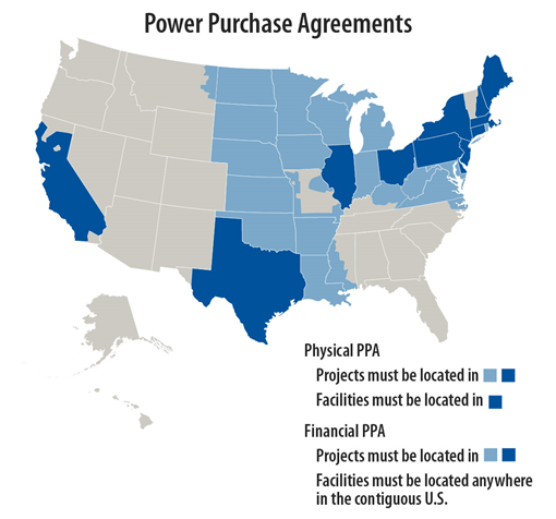 GPP Power Purchase Agreements Map