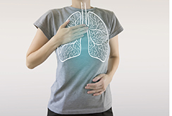 drawing of human torso with lungs drawn on shirt