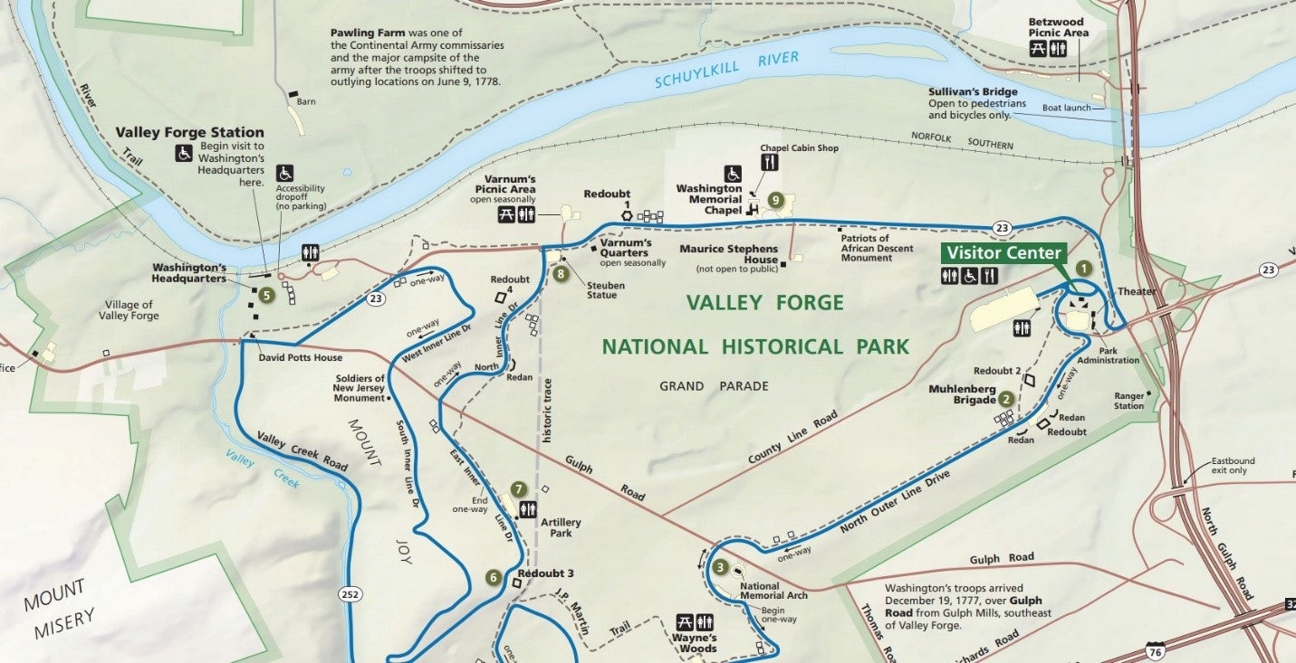Map of Valley Forge National Park