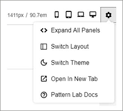 settings used to customize pattern lab view