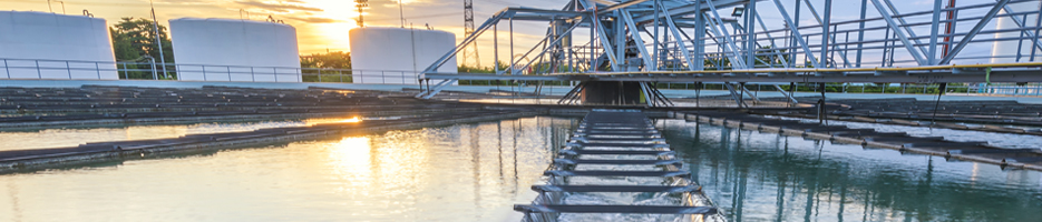 Water Treatment Plant at Sunset Banner
