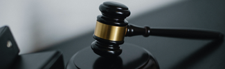 Gavel image used as header graphic for About CUI