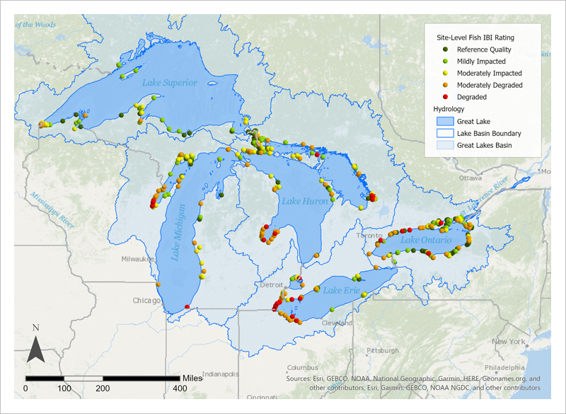Map of the Site-Level Fish IBI Rating
