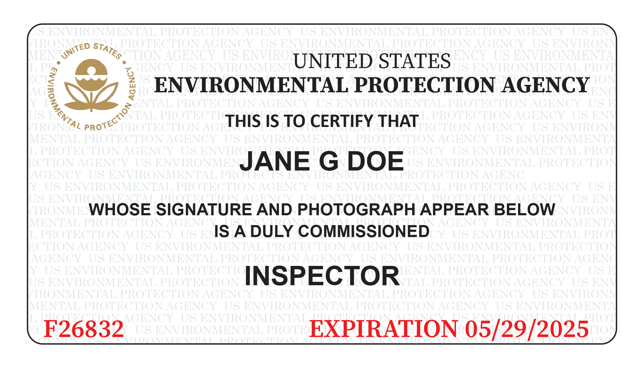What is an EPA Inspector Credential? US EPA