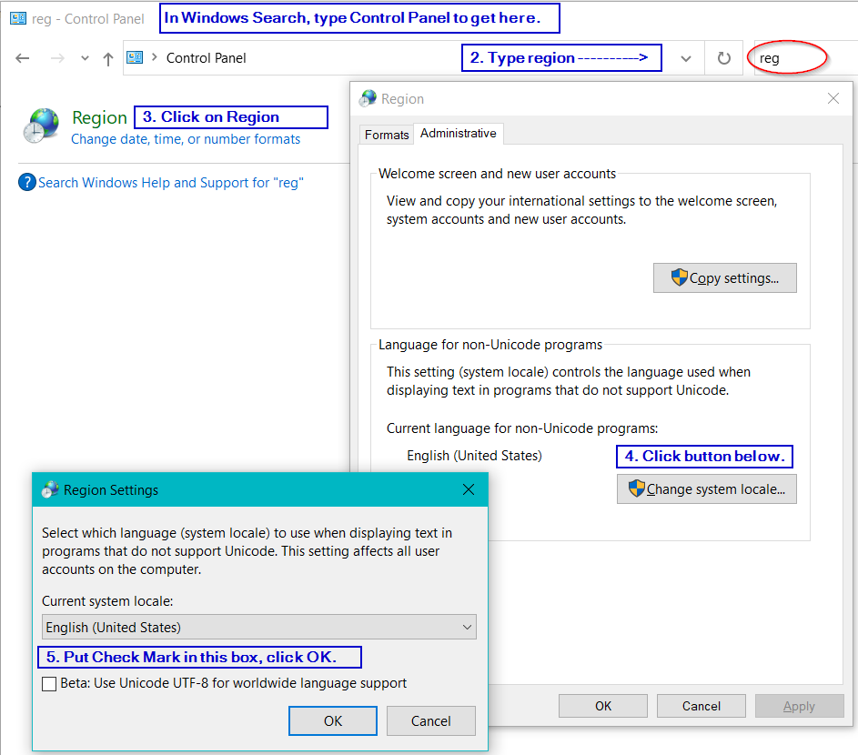 utf8 Change Locale Setting