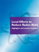 A picture of a molecule on the cover of the Local Efforts to Reduce Exposure to Radon PDF