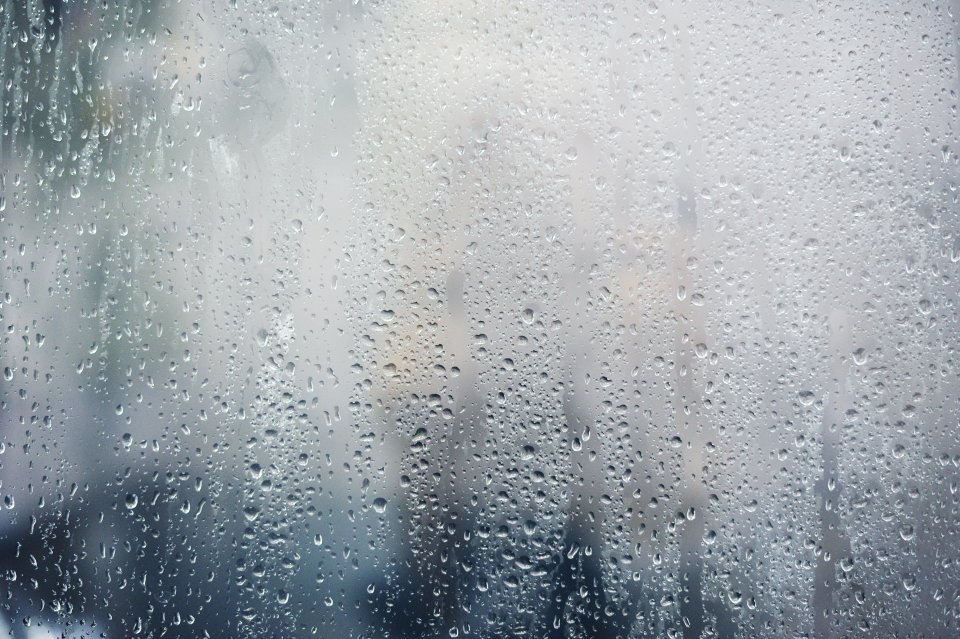 moisture droplets on glass