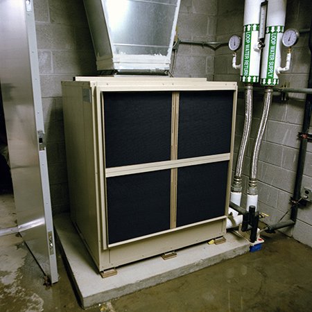 Photo: commercial-scale ground source heat pump system