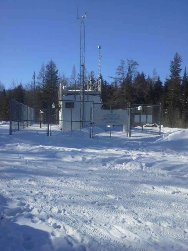 A photo of a CASTNET site at Nicks Lake, New York.