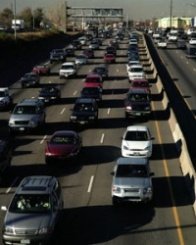 Freeway with heavy traffic