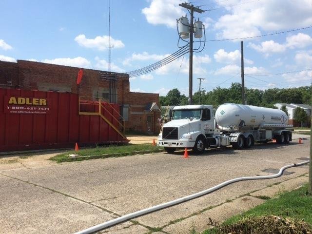 High Pressure Truck Connected to Scrubber