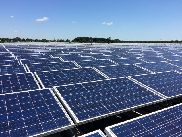 Solar panels at the site