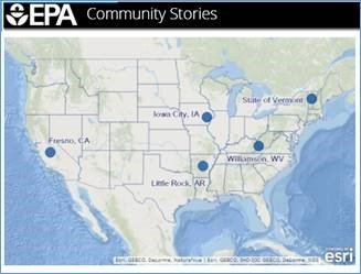 Screenshot of map from Community Stories story map