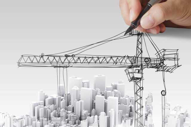 Hand sketching concept of city