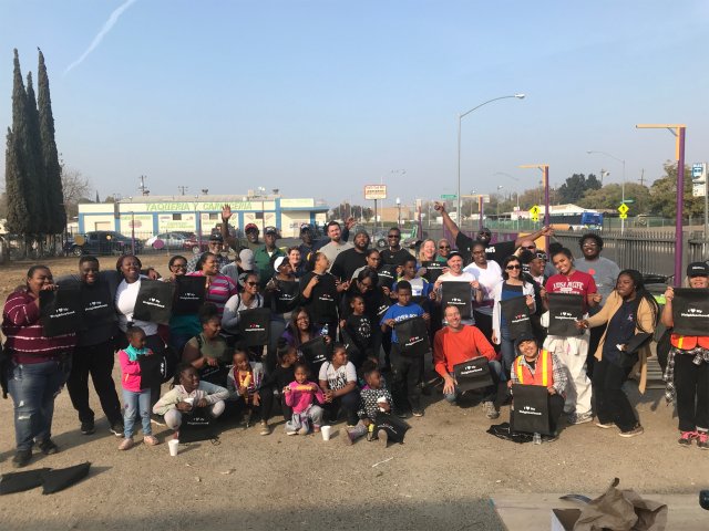Large group of workers from the Transform Fresno project